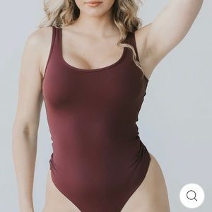 New! Scoop Neck Tank Bodysuit with Built in Bra